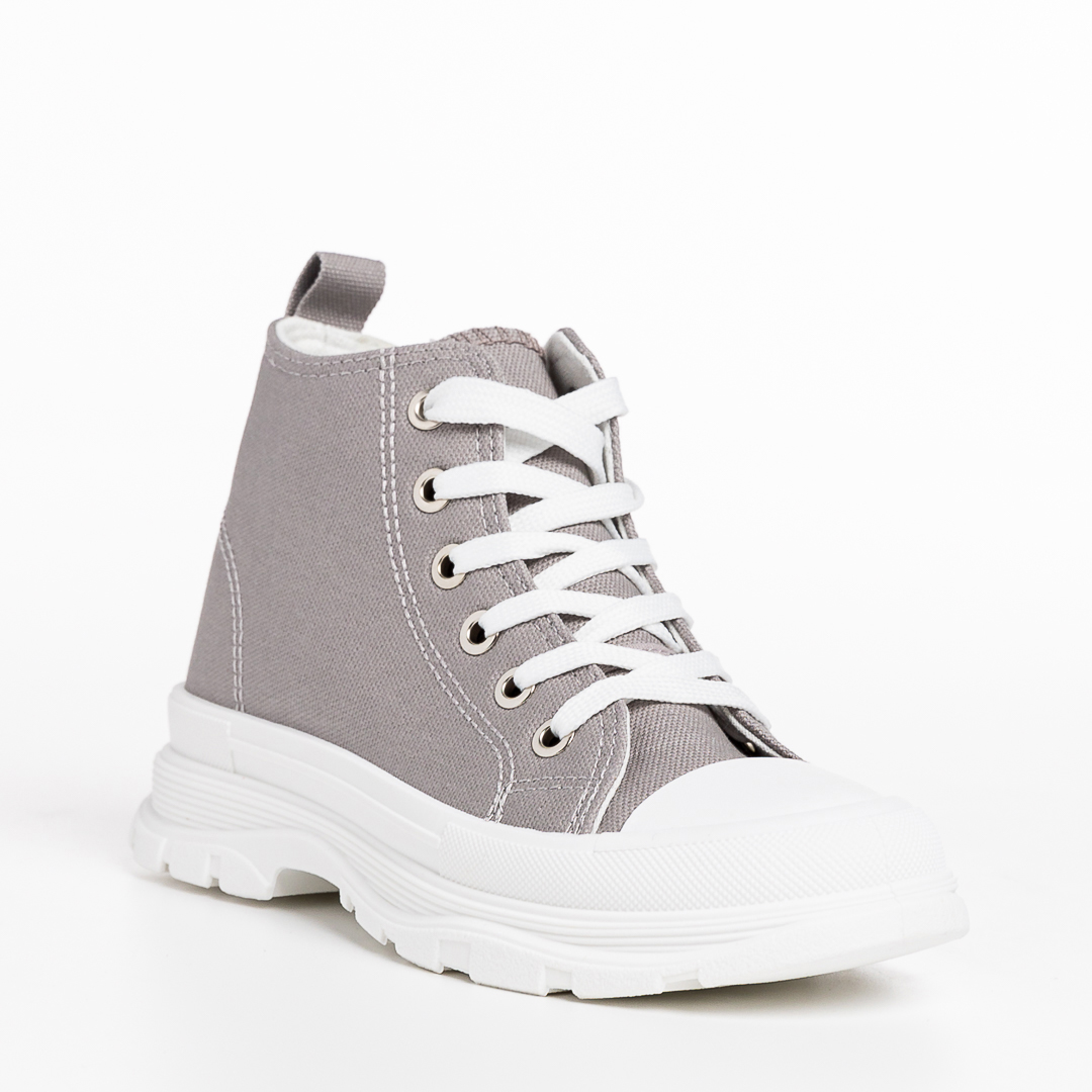 Tenisi copii gri din material textil Ranger