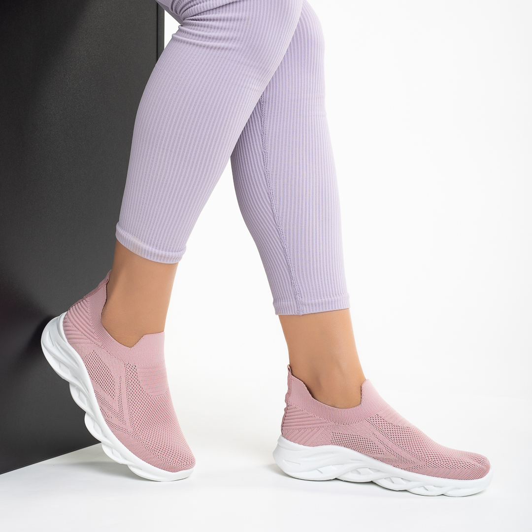 Pantofi sport dama roz din material textil Adalira
