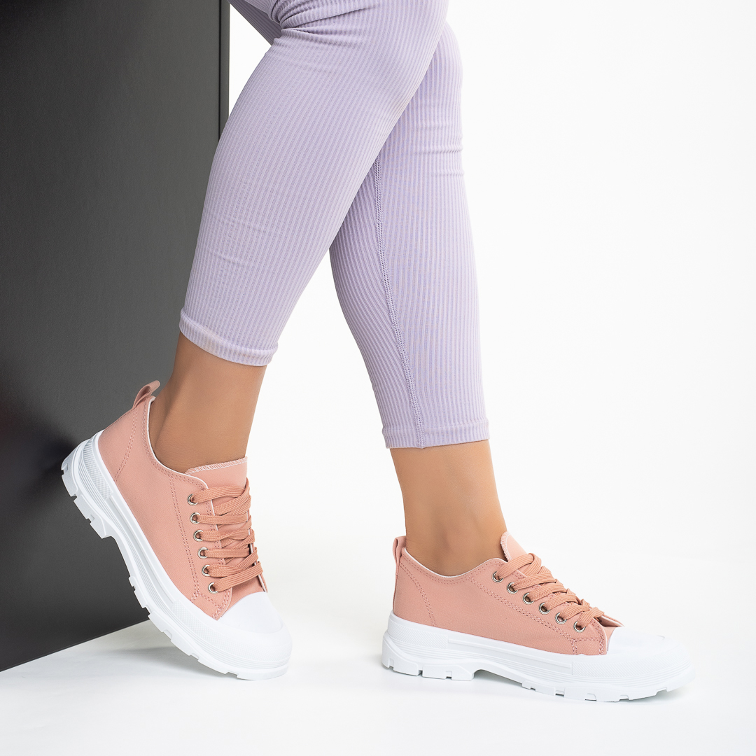 Tenisi dama roz din material textil Adena