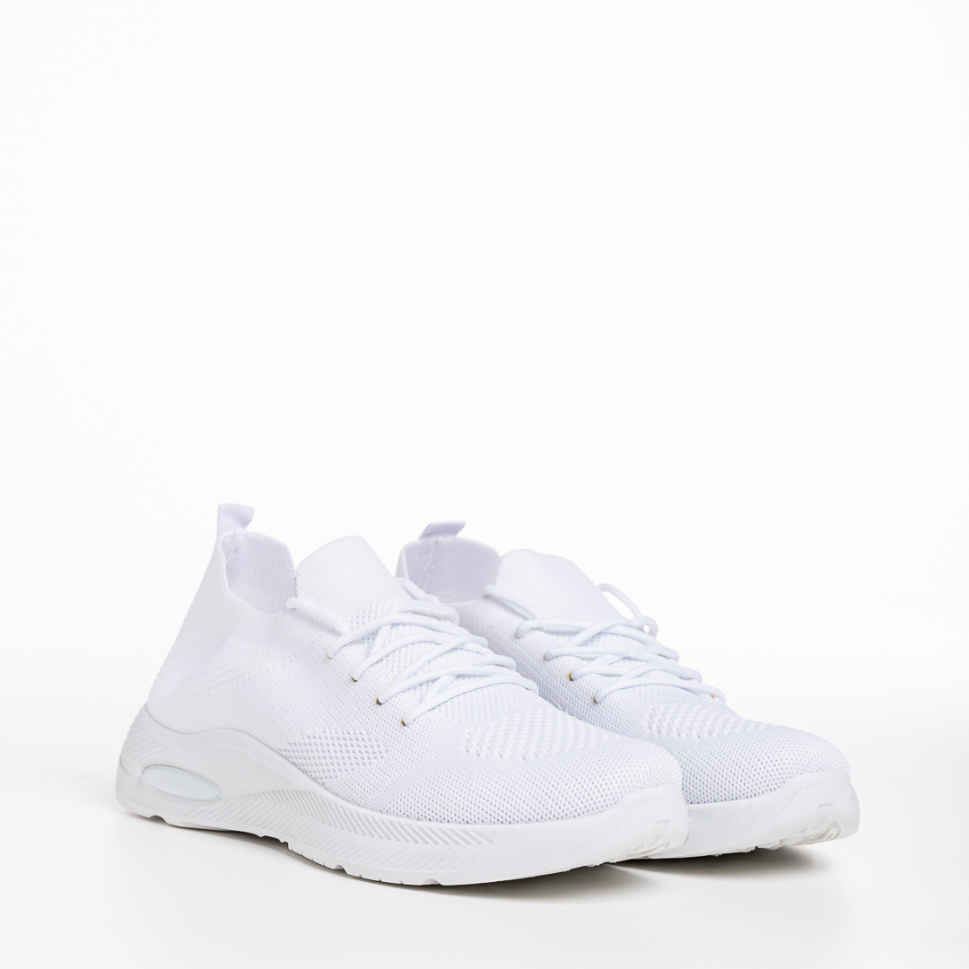 Pantofi sport dama albi din material textil Ricarda BIG SIZE 2023-03-20