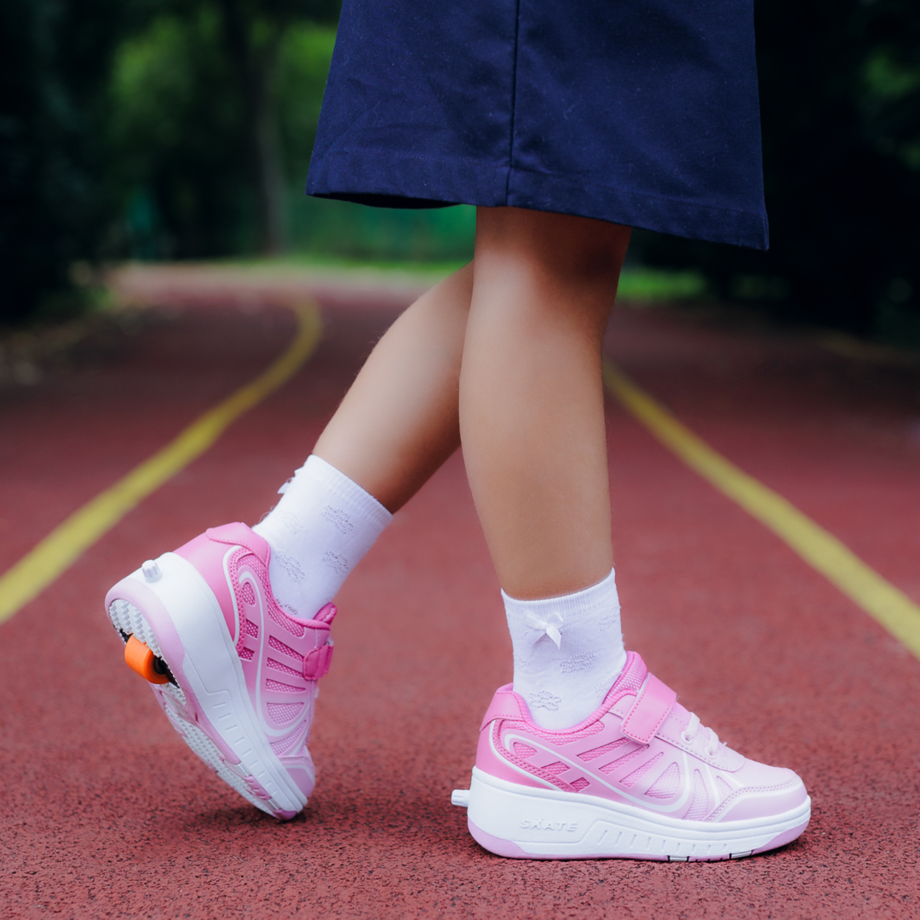 Pantofi sport copii roz din piele ecologica si material textil Giana Incaltaminte Copii 2023-03-21