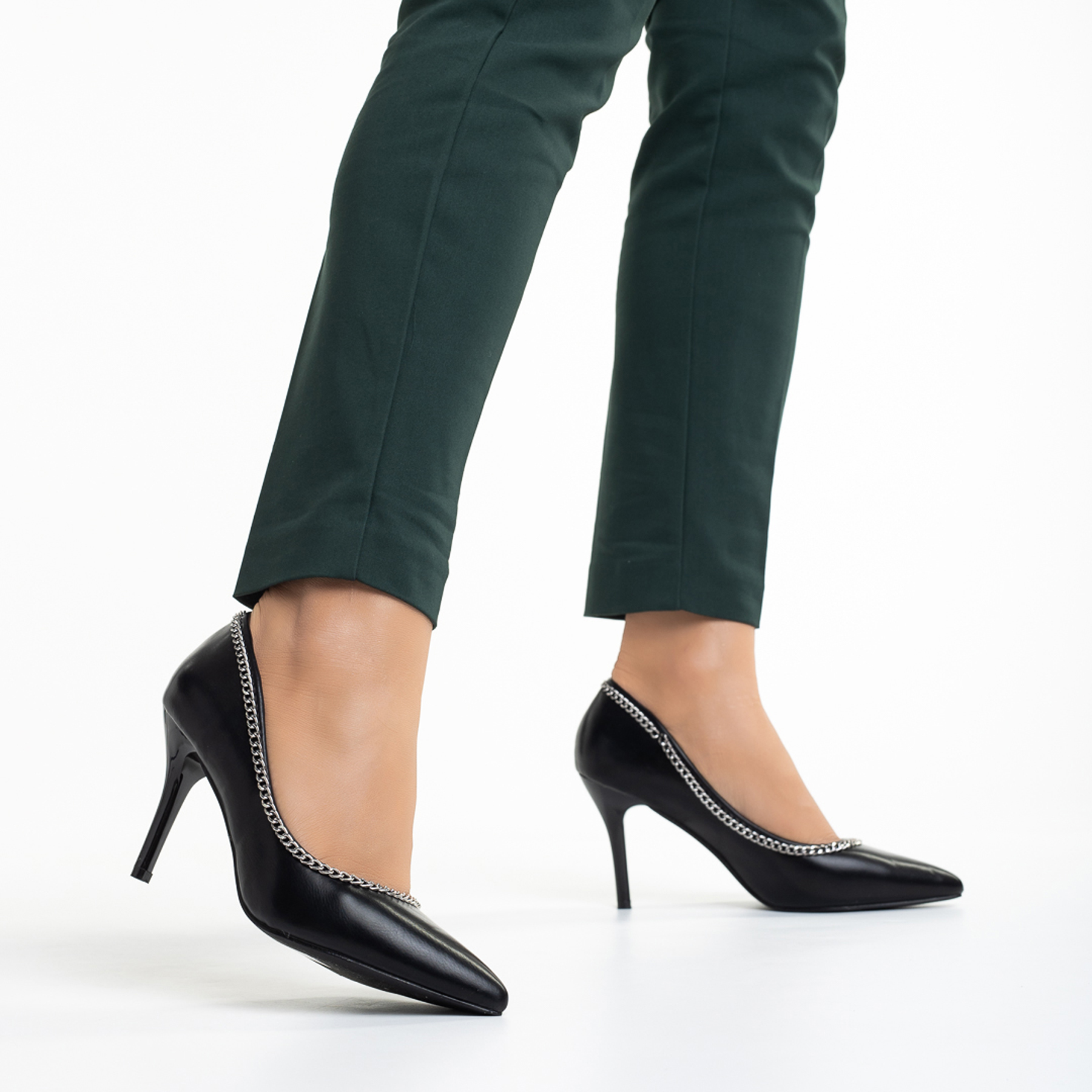 Pantofi dama negri din piele ecologica Ranee kalapod.net imagine reduceri