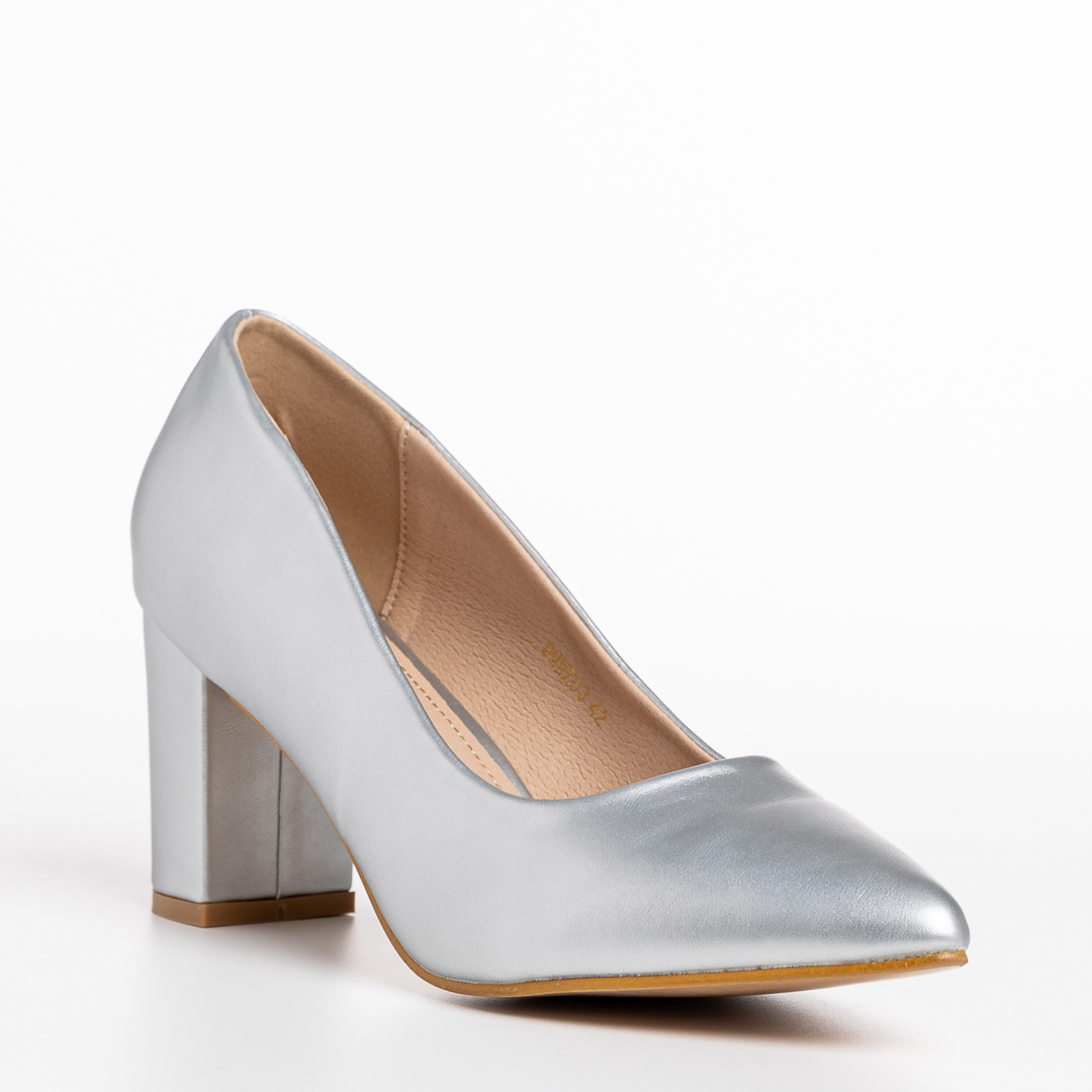 Pantofi dama arginti din piele ecologica Rissa kalapod.net imagine reduceri
