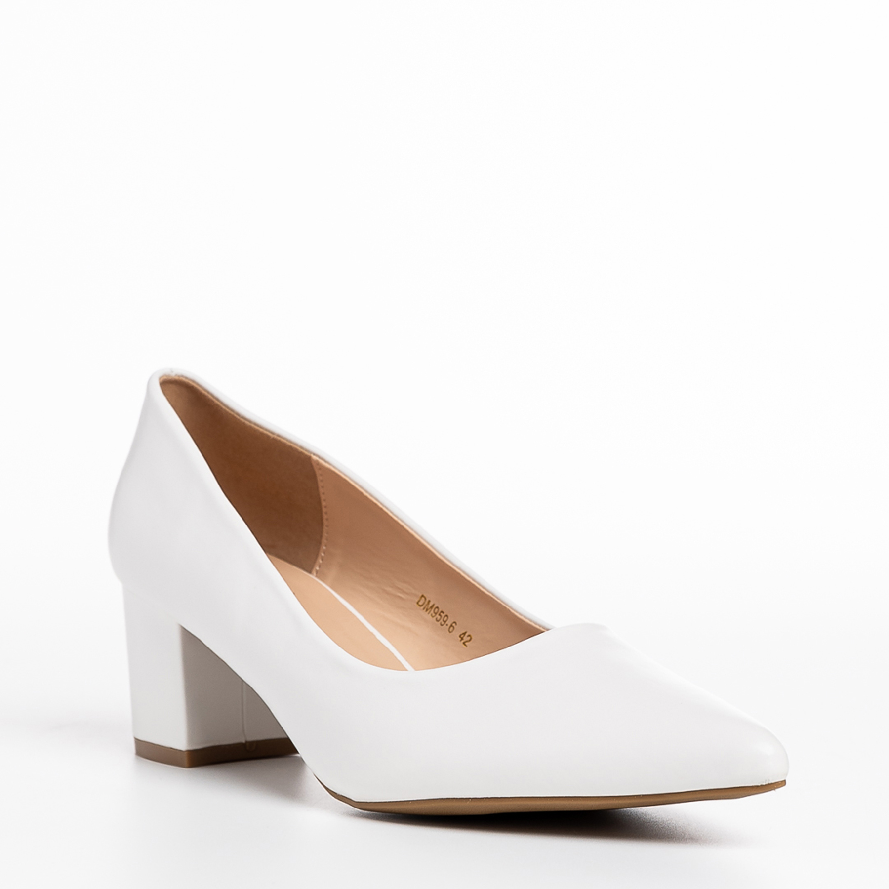 Pantofi dama albi din piele ecologica Kaz kalapod.net imagine reduceri