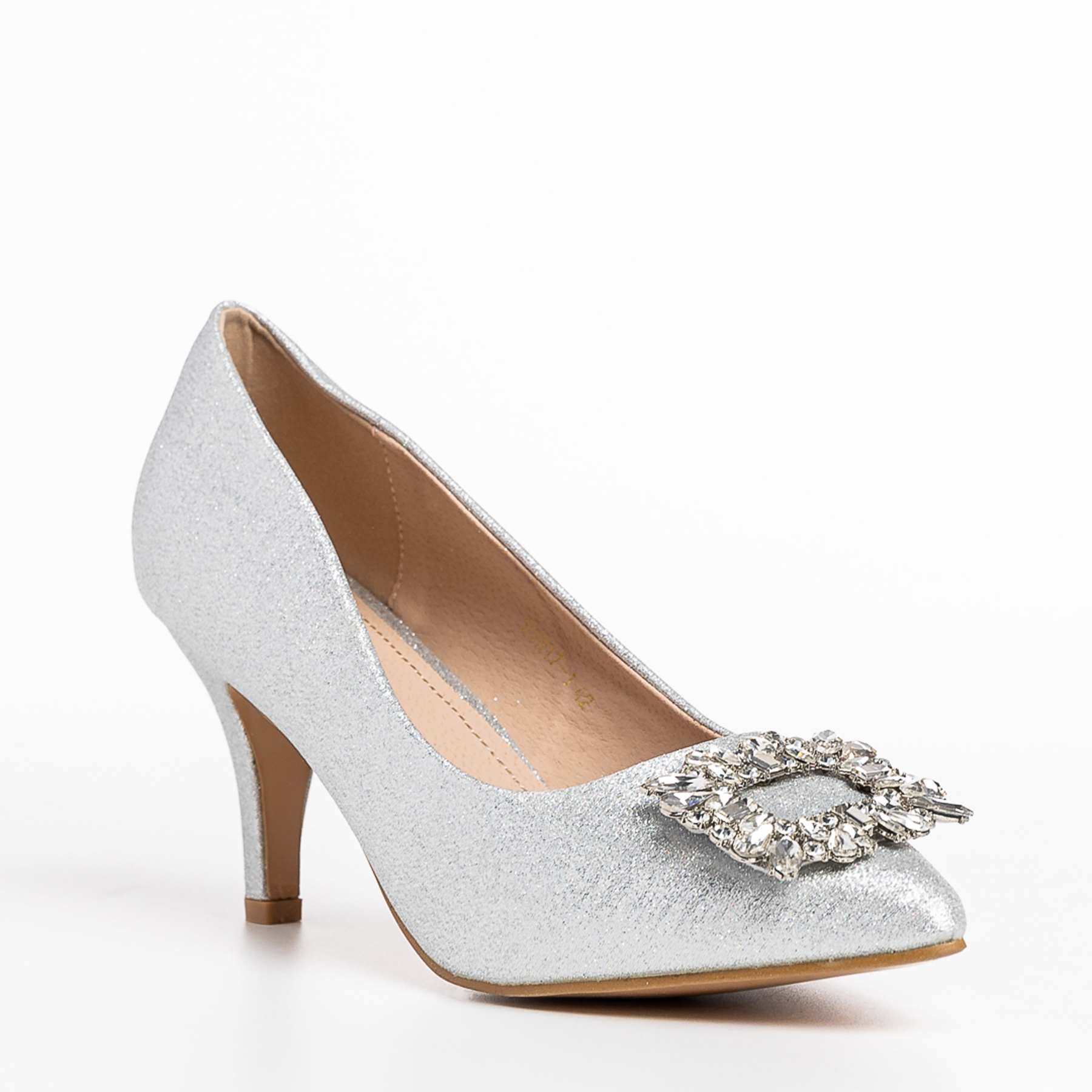 Pantofi dama arginti din material textil Rylie kalapod.net imagine reduceri