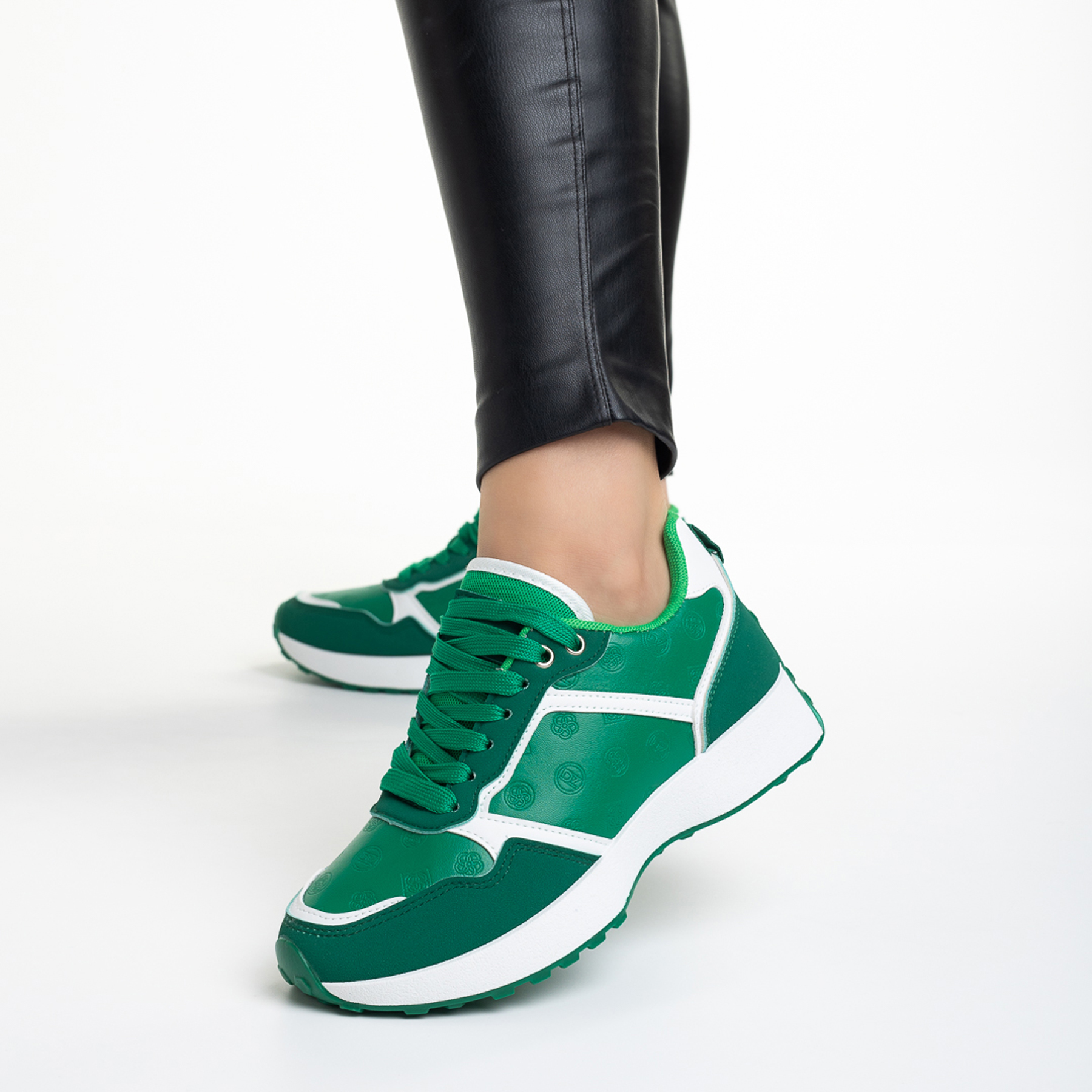 Pantofi sport dama verzi din piele ecologica Ranesha