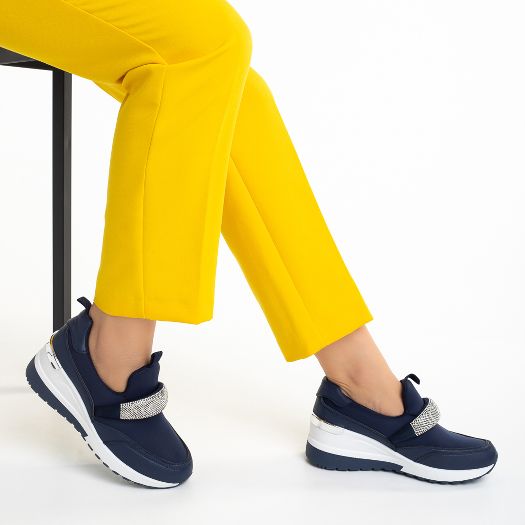 Pantofi sport dama albastri din piele ecologica Sabrinia