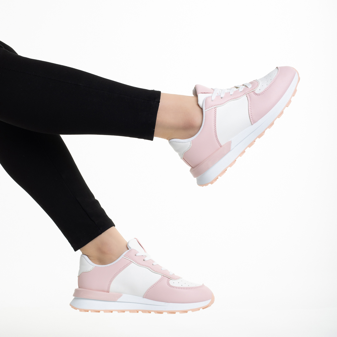 Pantofi sport dama roz din piele ecologica Imaya