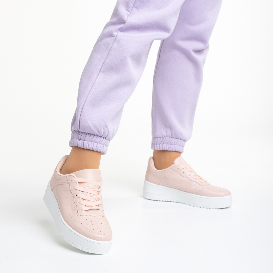 Pantofi sport dama roz din piele ecologica Oliviana Incaltaminte Dama 2023-03-24