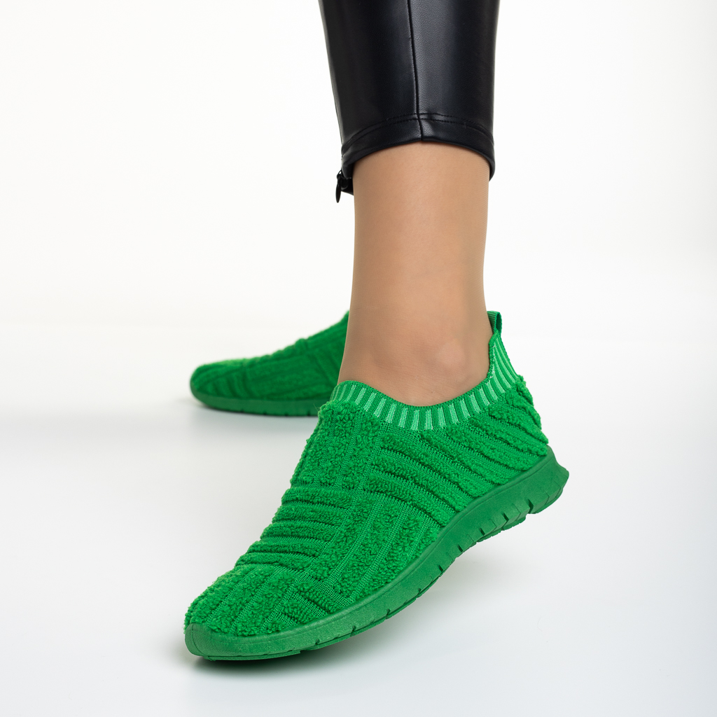 Pantofi sport dama verzi din material textil Vladena
