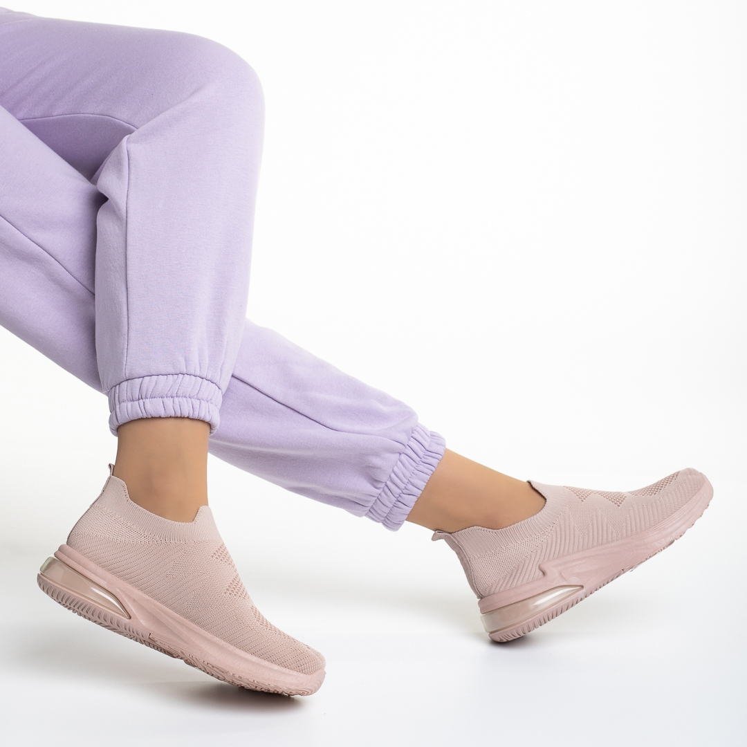 Pantofi sport dama roz din material textil Rachyl