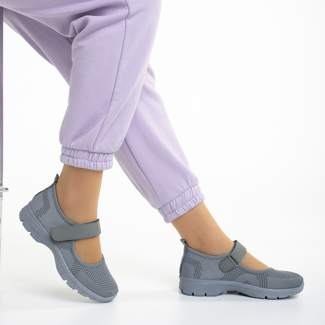 Pantofi sport dama gri din material textil Brighid