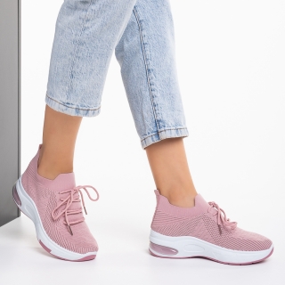 Pantofi sport dama roz din material textil Kindra