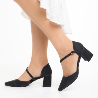 Pantofi dama negri din material textil Dalina