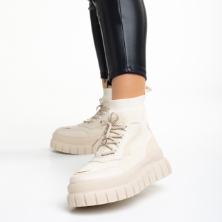 Love Sales - Reduceri Pantofi sport dama bej din material textil Icelyn Promotie
