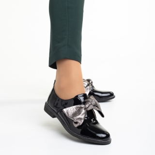 Easter Sale - Reduceri Pantofi dama negri din piele ecologica lacuita Mitra Promotie