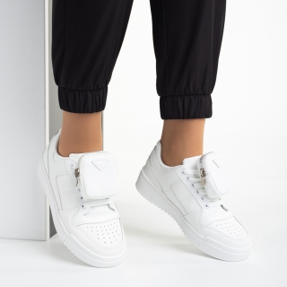 Easter Sale - Reduceri Pantofi sport dama albi din piele ecologica Inola Promotie