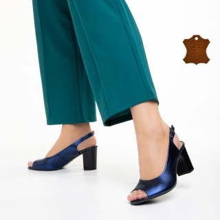 Easter Sale - Reduceri Sandale dama Marco albastre din piele naturala Kendra Promotie