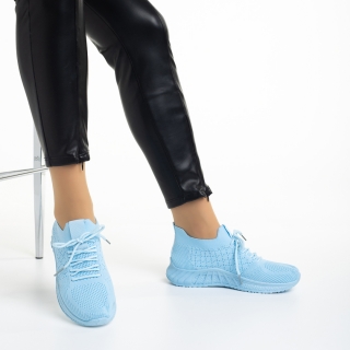 Black Friday - Reduceri Pantofi sport dama albastri deschis din material textil Kassidy Promotie