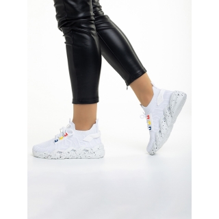 Easter Sale - Reduceri Pantofi sport dama albi din material textil Ankita Promotie
