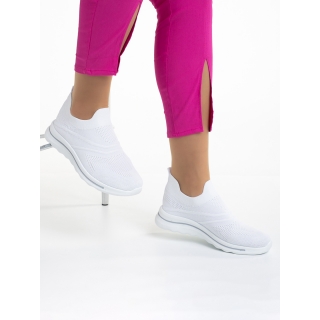 Easter Sale - Reduceri Pantofi sport dama albi din material textil Damita Promotie
