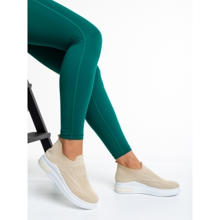 Spring Sale - Reduceri Pantofi sport dama bej din material textil Rumiana Promotie
