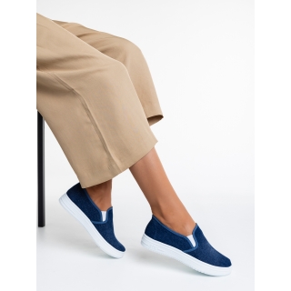 Avalansa reducerilor - Reduceri Pantofi sport dama albastri inchis din material textil Lorinda Promotie
