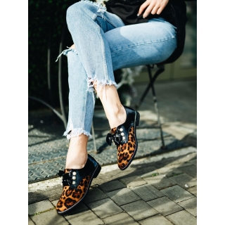 Spring Sale - Reduceri Pantofi dama leopard din piele ecologica si material textil Sarai Promotie
