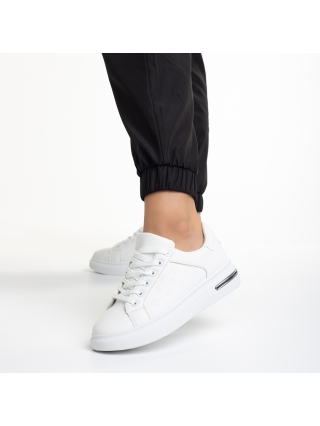 Winter Sale - Reduceri Pantofi sport dama albi din piele ecologica Denesha Promotie