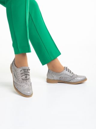 Back to School - Reduceri Pantofi casual dama gri din piele ecologica Ragna Promotie