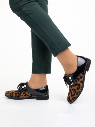 Love Sales - Reduceri Pantofi dama leopard din piele ecologica si material textil Sarai Promotie