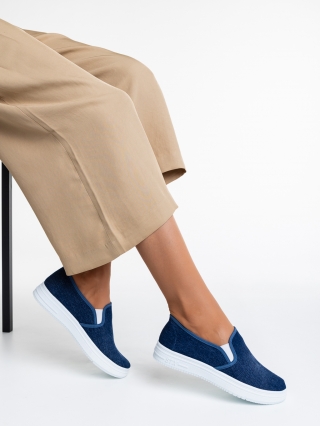 Women's Month - Reduceri Pantofi sport dama albastri inchis din material textil Lorinda Promotie