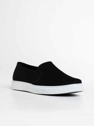 Black Friday - Reduceri Pantofi sport barbati negri din material textil Elvin Promotie