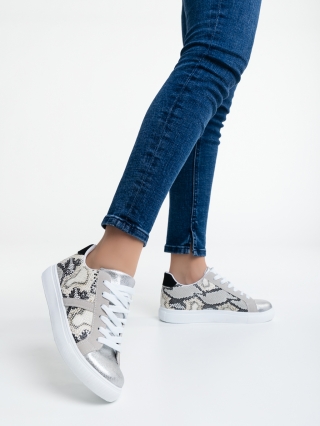 Love Sales - Reduceri Pantofi sport dama gri din piele ecologica Lovette Promotie