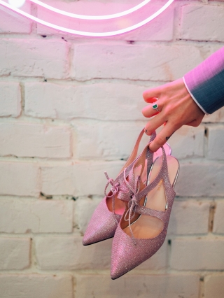 Women's Month - Reduceri Pantofi dama mov din material textil Shaira Promotie